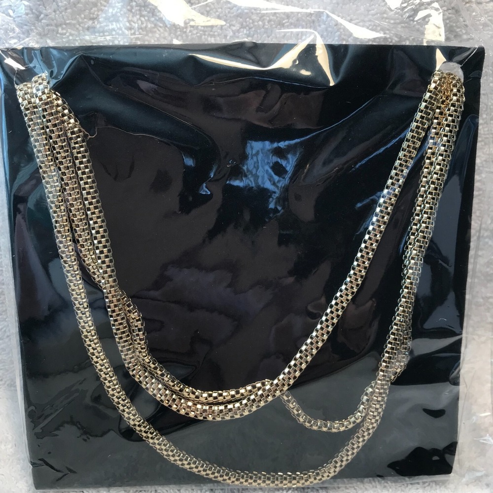 Avon Goldtone Triple Strand Snake Chain Necklace NIB